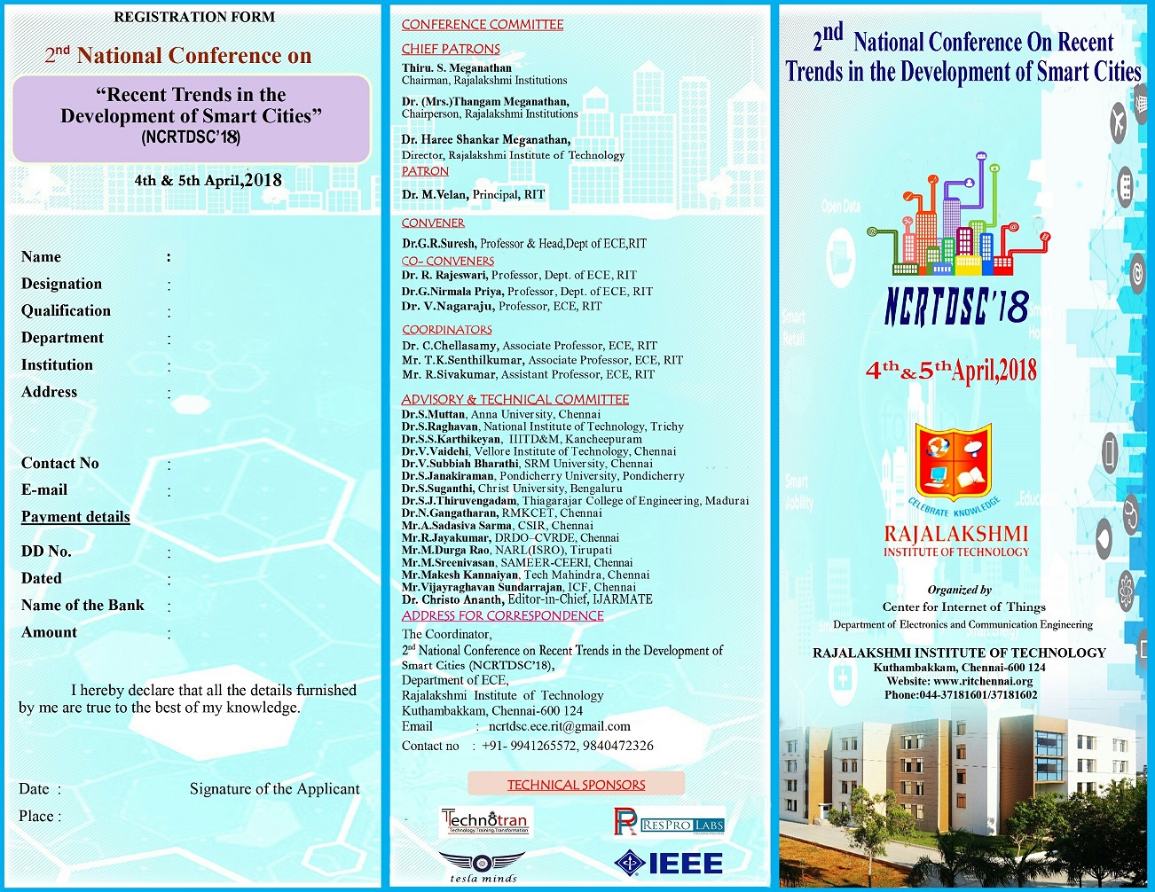 Second National Conference on Recent Trends in the Development of Smart Cities NCRTDSC 18